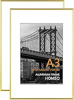 Vista 17 de Homso Marco de póster A1 en color negro, tablero fino de metal A1 con plexiglás acrílico para fotos A2 con paspartú o 23.4 x 33.1 pulgadas sin