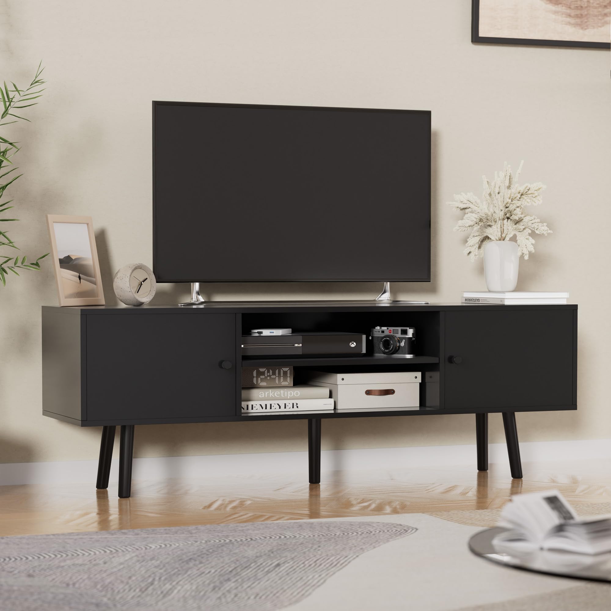 WLIVE TV Stand for 55 60 inch TV, Entertainment Center with Storage ...