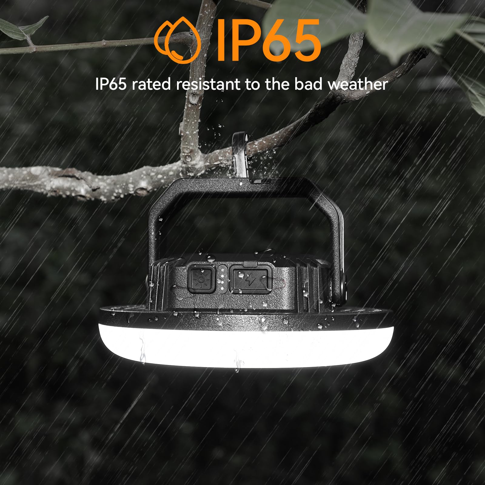 VAVOFO - Linterna LED de 4000 lm, 15.000 mAh, recargable, 3 modos de iluminación, 180 LED, luz portátil de tienda con imán, luz colgante impermeable IP65 para emergencias, cortes de energía, huracán