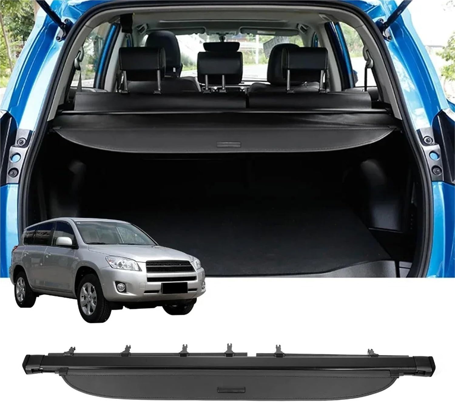 Rear Trunk Cargo Cover for Toyota RAV4 2006-2012 Retractable Curtain Storage Rack Luggage Privacy Security Shield