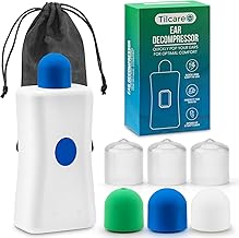 Tilcare Ear Pressure Relief Device - Ear Press Stud for Flight, Swimming, Diving, Cold and Allergy - Comes with a Portable Protective Case