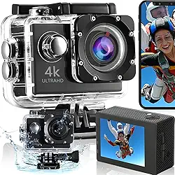 Câmera de Ação, Filmadora 4K, Camera Filmadora,Camera 4K, Camera para Capacete de Moto, Câmera Sports Prova d´água Fotográfica, Câmara subaquática à prova de água com EIS