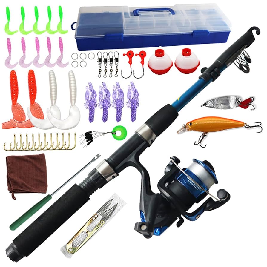 Aazon.co : ODDSPRO Kids Fishing Pole Pink, Portable Telescopic Fishing Rod And Reel Cobo Kit
