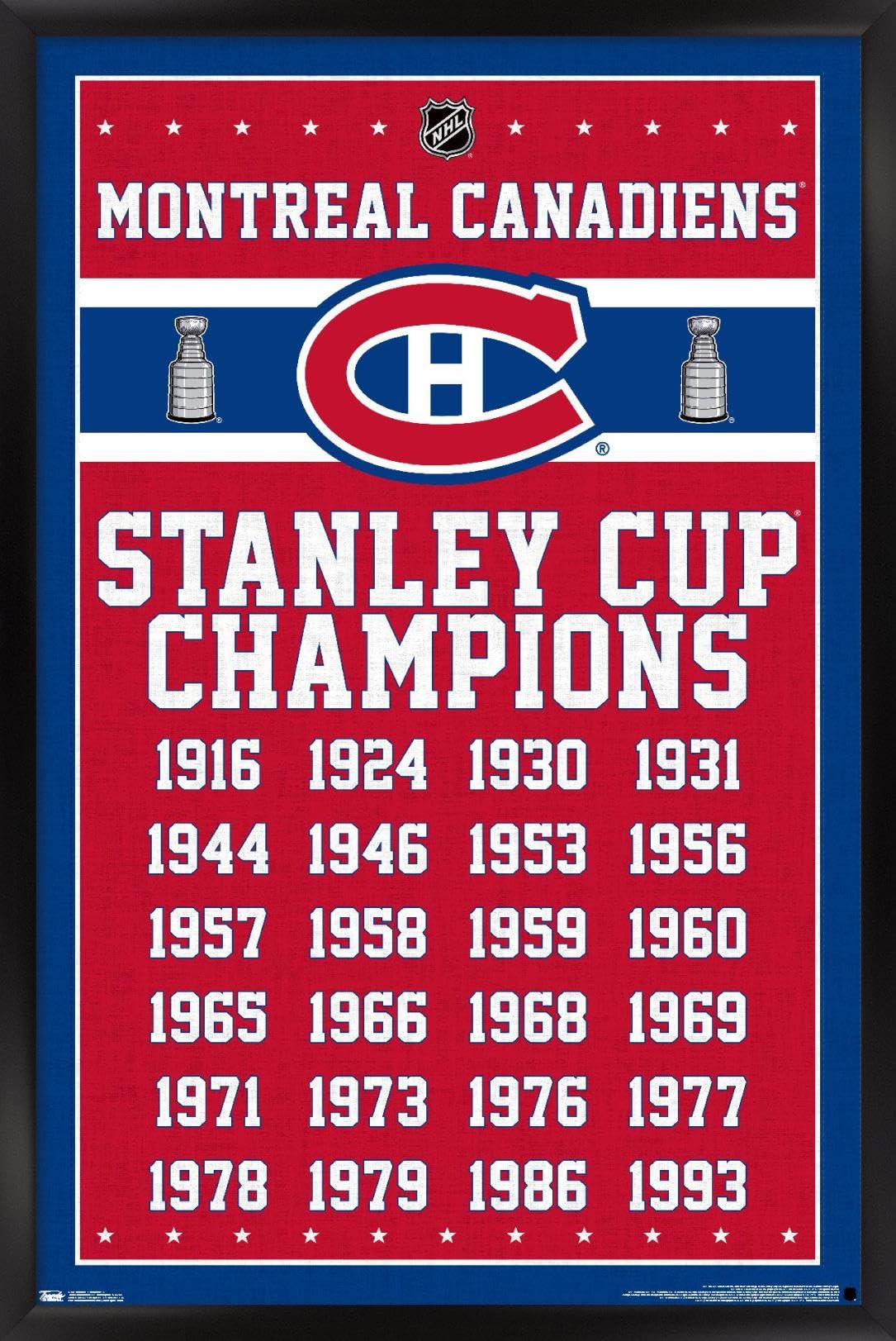 Trends International Wall Poster Montreal Canadiens Champions, 22.375 x 34