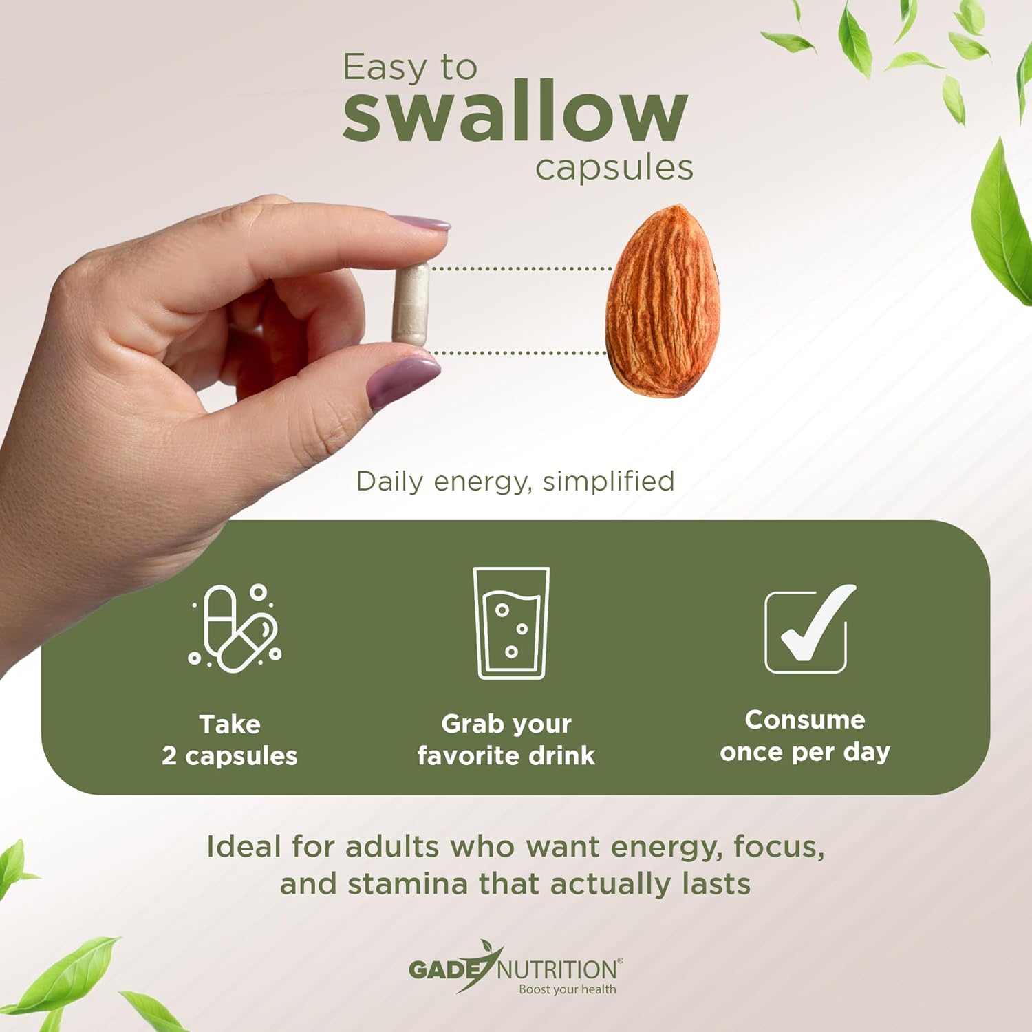 Gade Nutrition NAD Supplement with Resveratrol | Nicotinamide Plus in Capsules Made in USA | Antioxidant Healthy Aging Supplement - Image 6