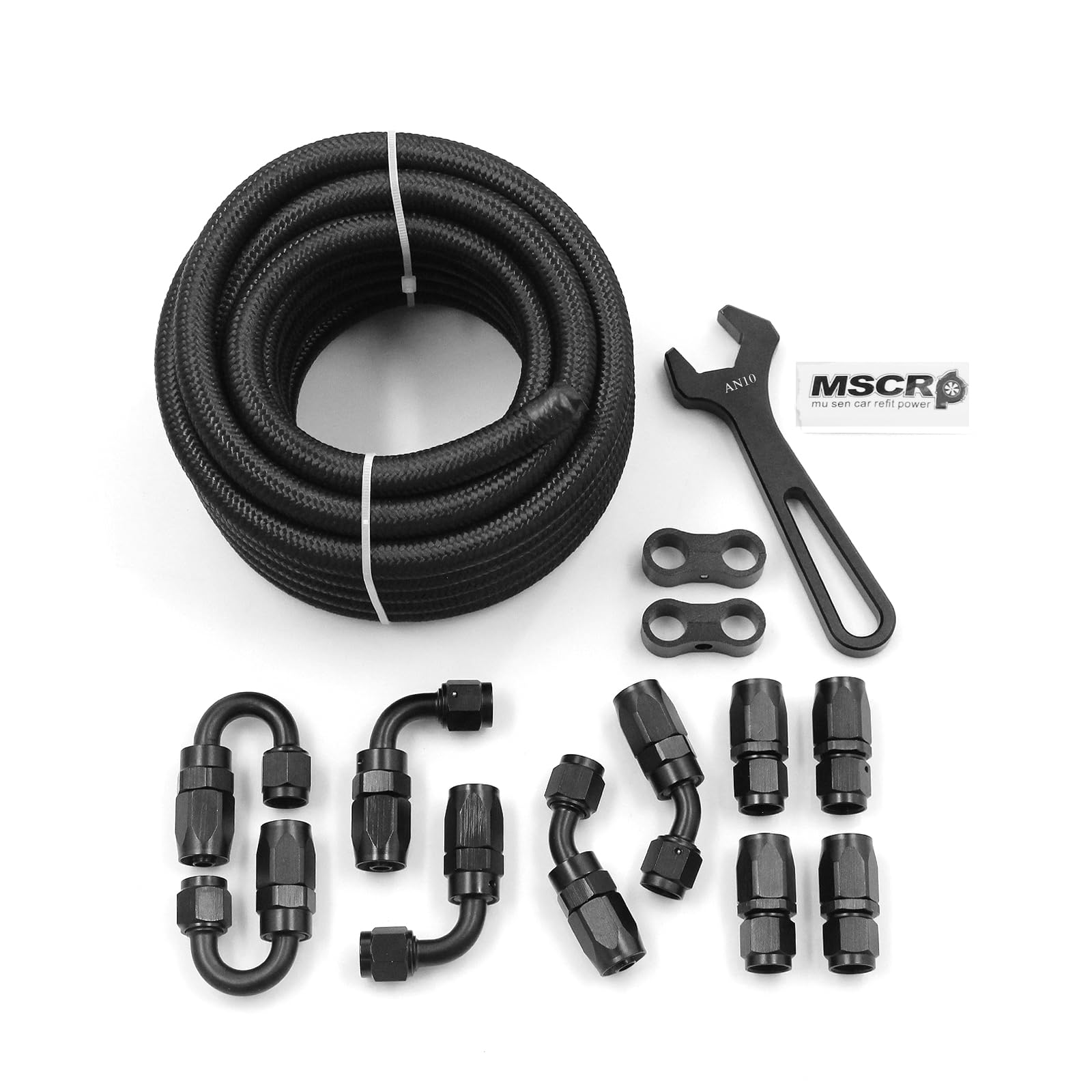 10AN 20FT Fuel Line Hose Kit with Fitting, Braided 5/8" CPE Fuel Oil Hose