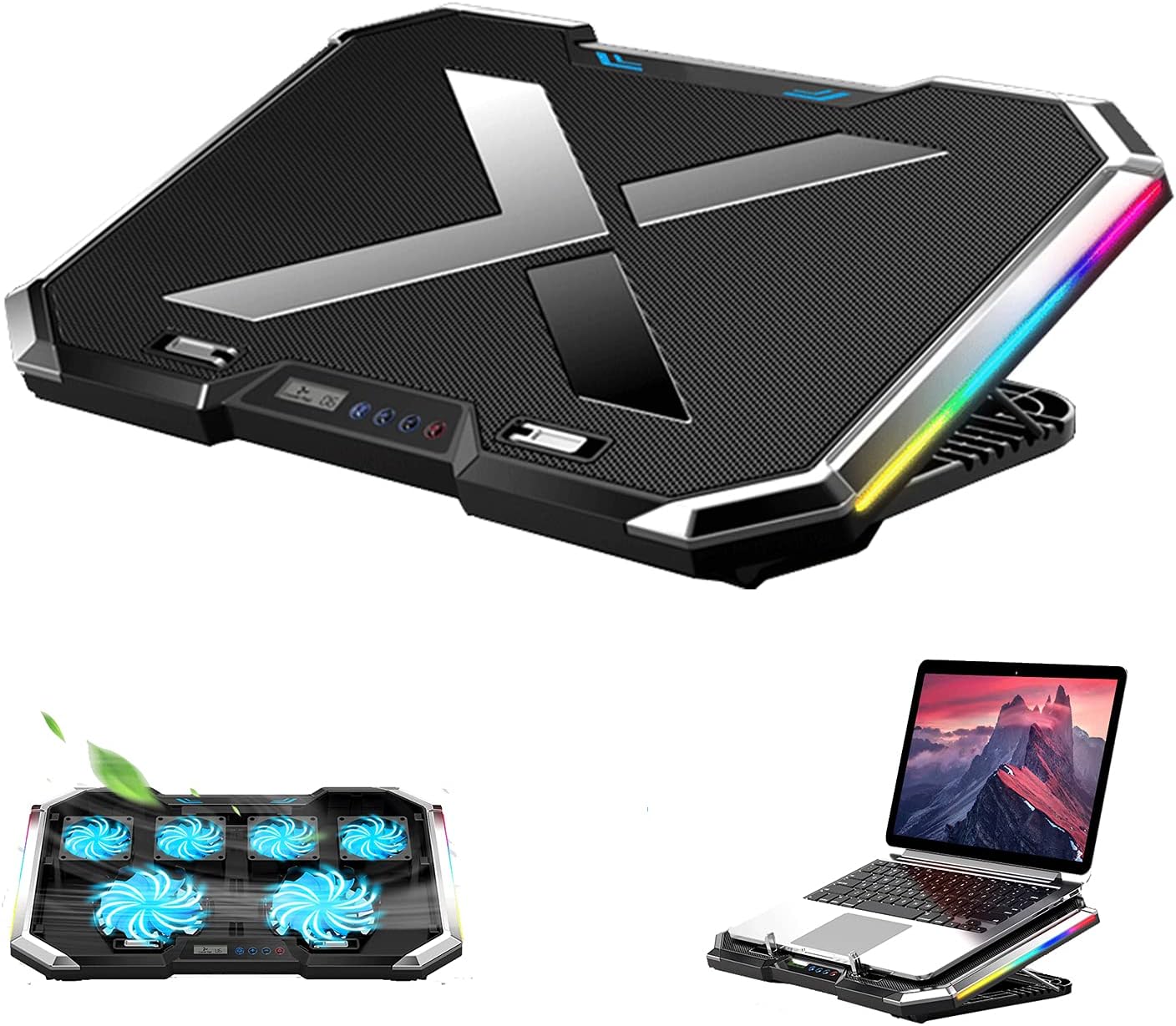 Proffisy Aluminum Laptop Cooling Pad with One Big Quiet Cooling Fan