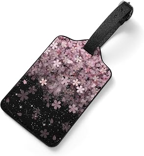 [hTkbberB] ネームタグ 荷物タグ 夢幻 桜 ピンク フラワー PU 名札 プレート 荷札 紛失対策 バッグ用ネームタグ 旅行 アウトドア 番号札 トラベル用 おしゃれ ラベル