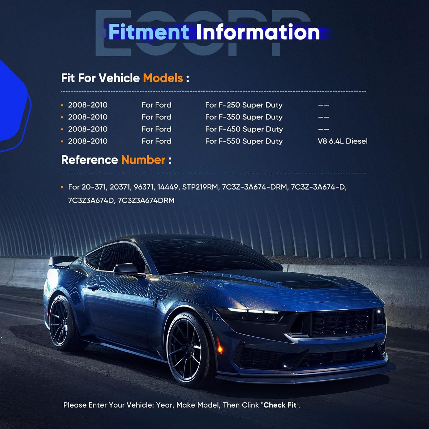 ECCPP Power Steering Pump for 7C3Z3A674D fit for Ford F-250 F-350 F-450 F-550 Super Duty V8 6.4L Diesel 2008 2009 2010