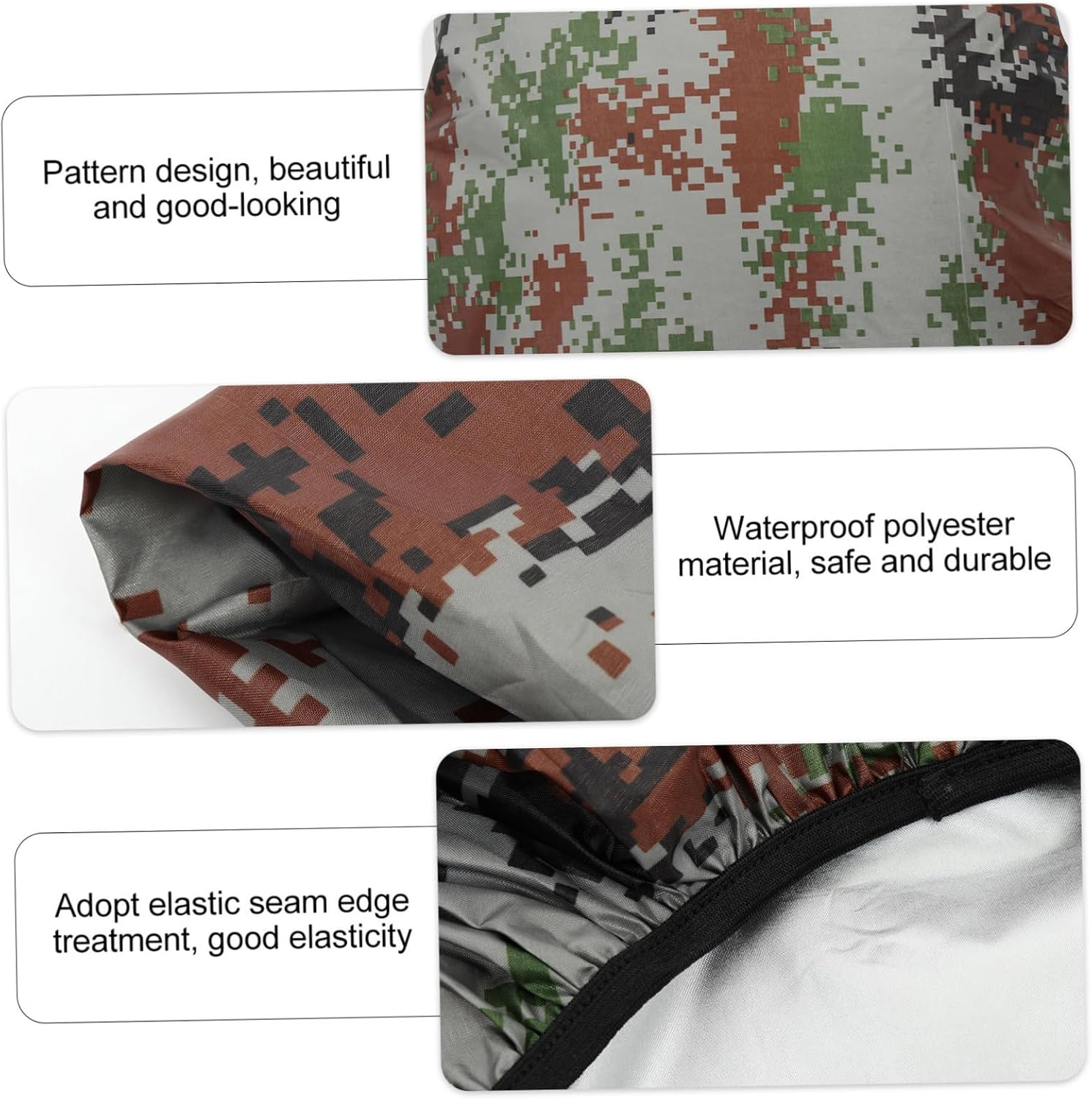 3pcs Backpack Rain Cover for Bags Scratch-Resistant Polyester with Camouflage Design Outdoor Protector for Hiking Camping Mountaineering