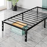 Sweetcrispy Twin Bed Frame - Heavy Duty Metal Platform Bed Frames Twin Size with Storage Space Under Frame, No Box Spring Needed, 14 Inches, Sturdy Steel Slat Support