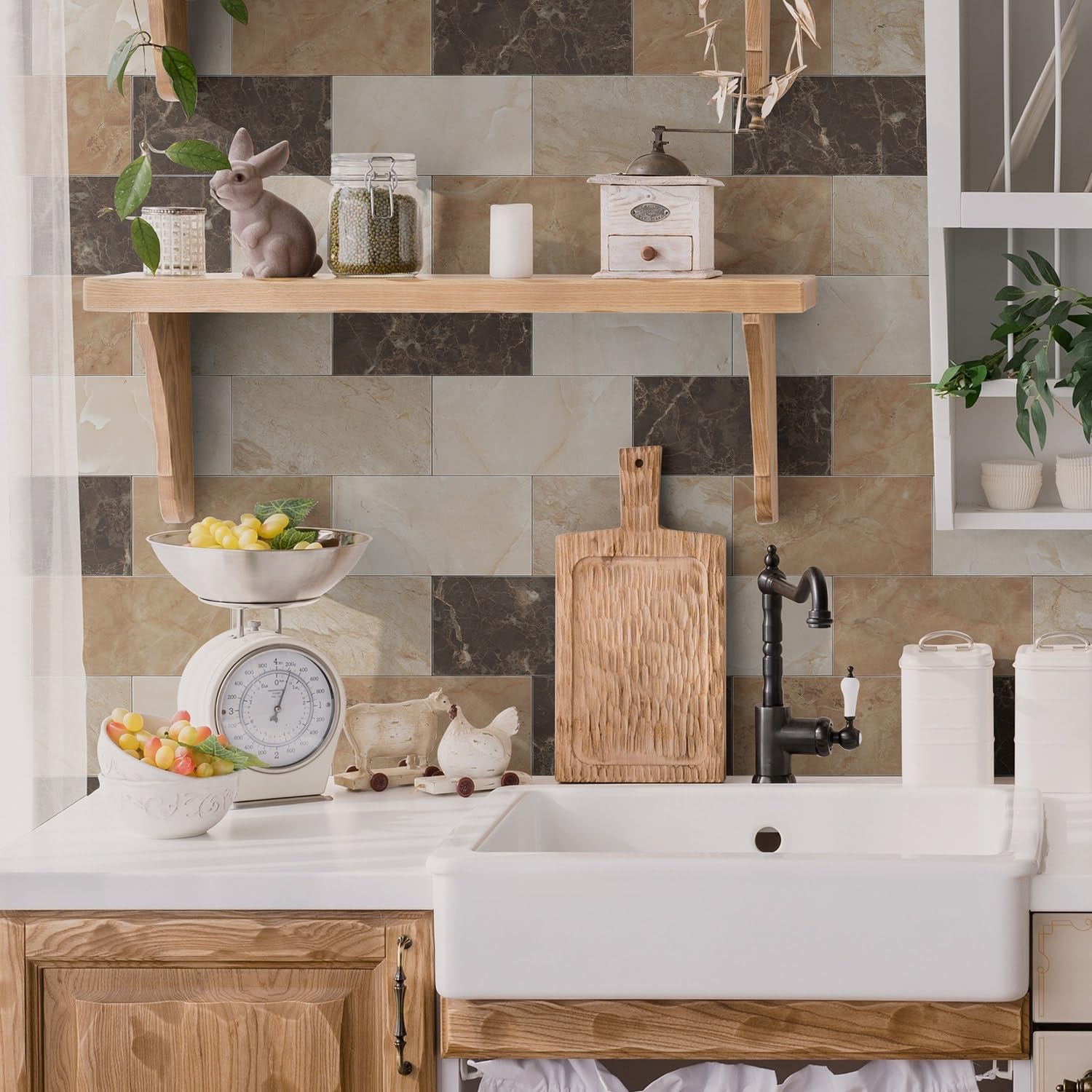 Pegatinas Para Azulejos Beige - 50 Unidades De 15x15 Cm, Autoadhesivas, Para Renovar Cocina Y Baño Fácilmente