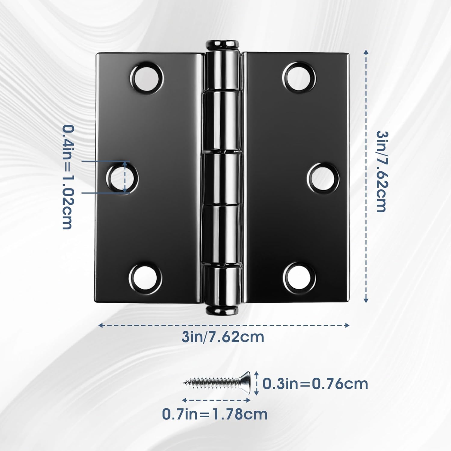 24 Pack 3 Inch Door Hinges, Heavy Duty Metal Square Hinge for Interior & Exterior Doors Soft Close 3"x3" Bisagras para Puertas Rust Resistant 6 Hole Door Hardware for Hollow Core Doors