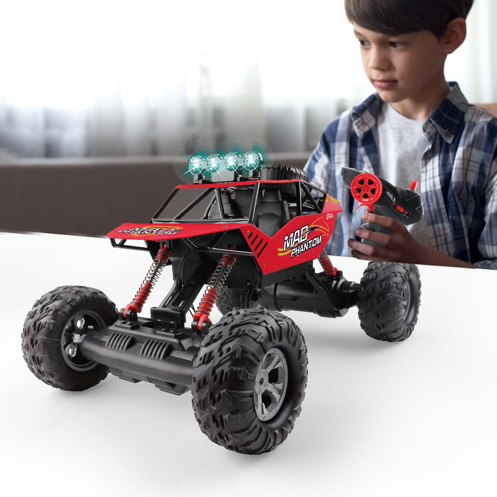 Hiitytin Large 1:8 Scale Remote Control Monster Truck for Adults Boys, Upgraded RC Cars Remote Control Car, 2.4Ghz 4WD Toy All Terrain Climbing, 7.4V 1200mah Super Battery Life