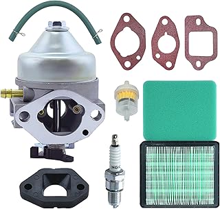 ADEFOL Carburettor Kit for Honda GCV190 Engine and HRB217 HRX217 Lawnmower, Carburettor + Air Filter + Gaskets + Spark Plug + Fuel Filter Accessories Replacement Parts 9 in 1 Kit