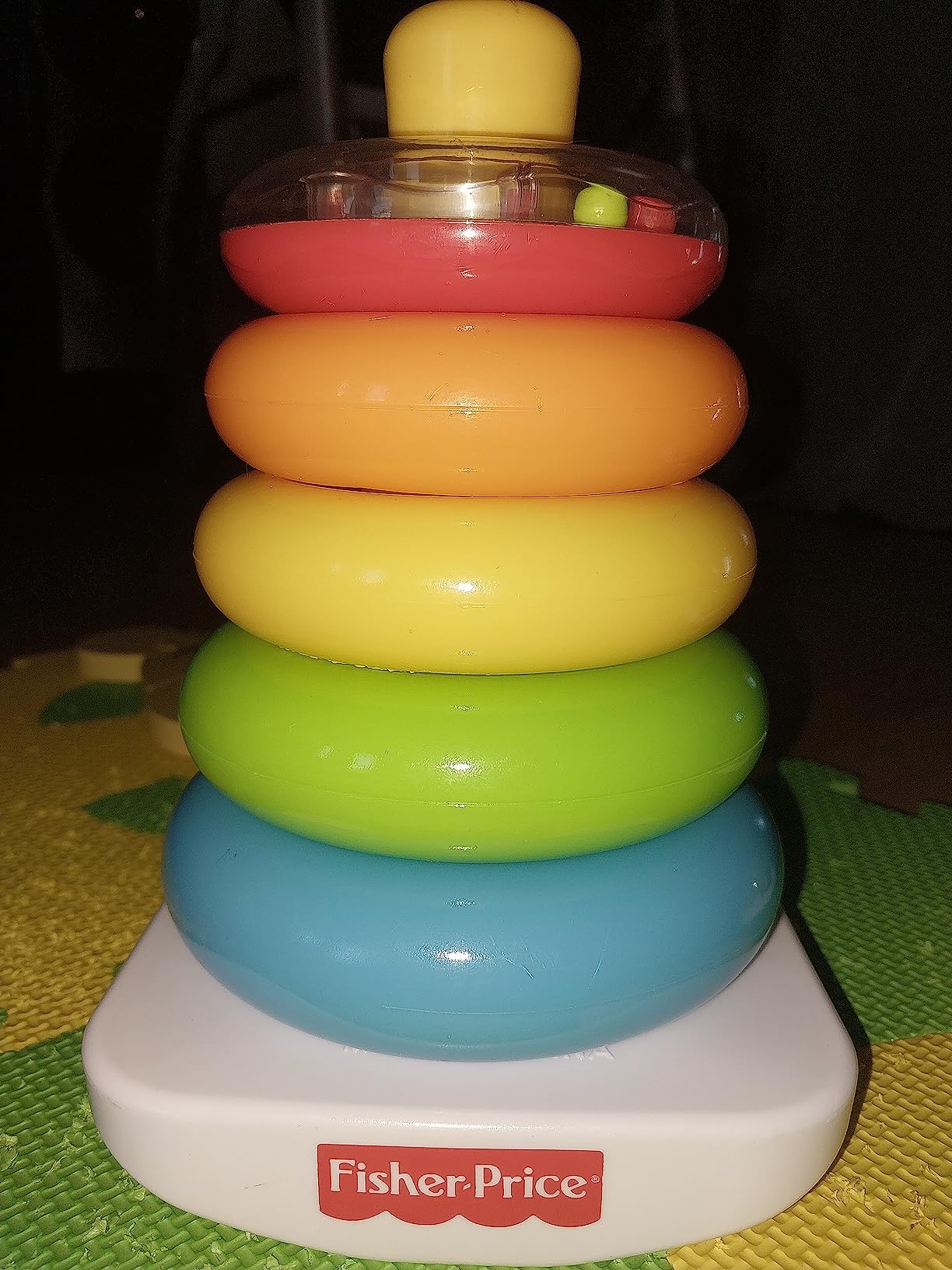 Fisher-Price Baby Stacking Toy Rock-a-Stack, Roly-Poly Base with 5 ...