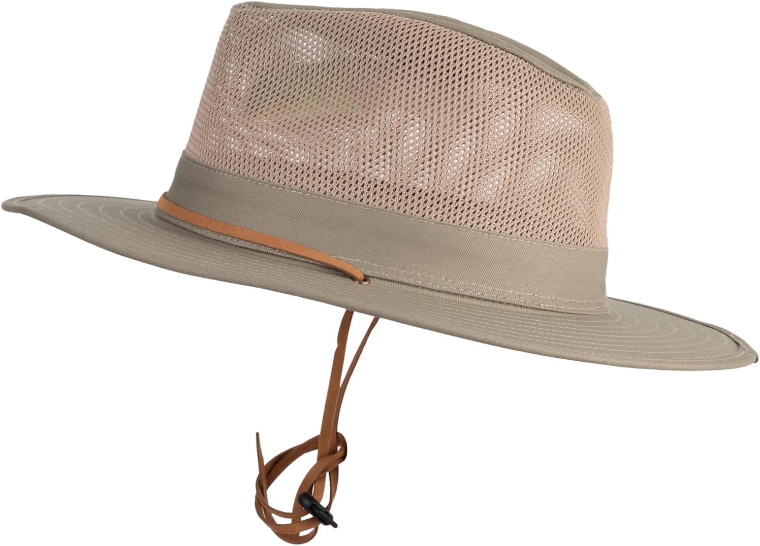 UPF 50+ Mesh Crown Canvas Brim Chin Tie Safari Hat