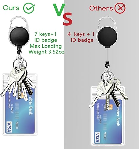 Miniatura 6 de Cordones negros para insignias de identificación, soporte retráctil para insignias de trabajo, cordón con soporte para tarjeta de crucero, llavero