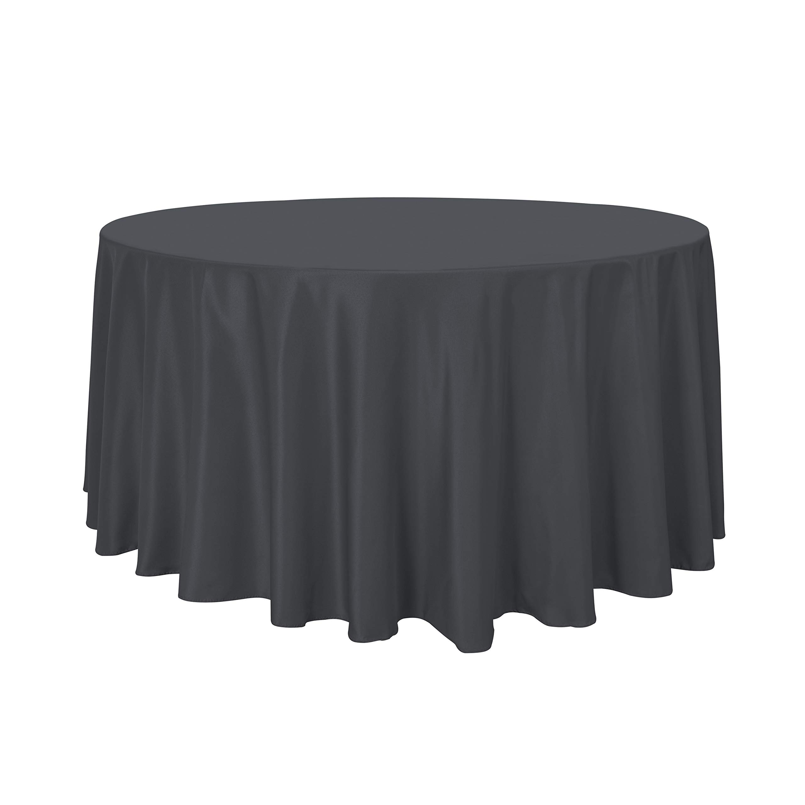 sancua Round Tablecloth, 120 Inch, Grey | Water Resistant Spill Proof, Washable Polyester Cloth, Decorative Fabric Cover, For Dining, Buffet Parties and Camping