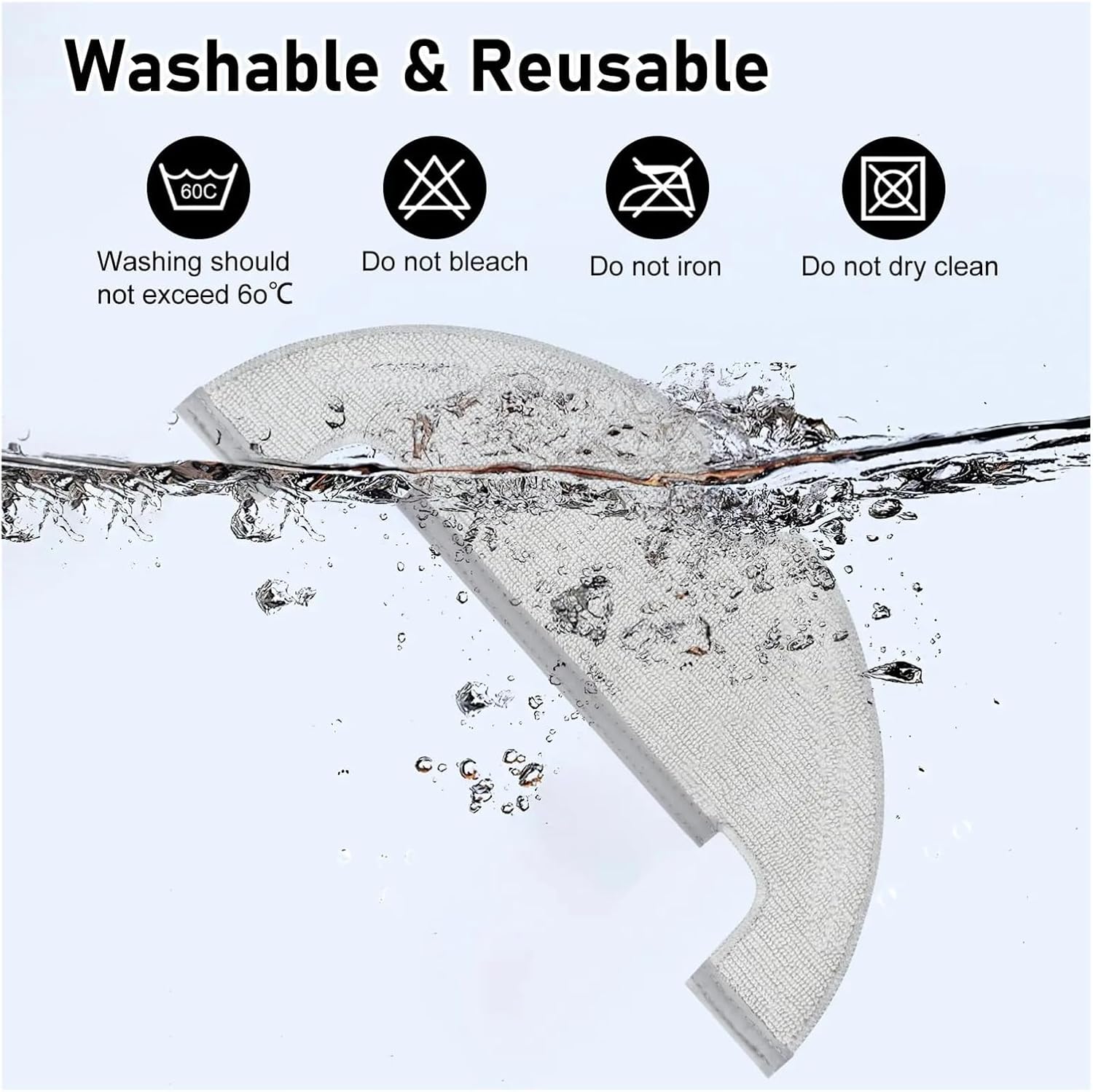Mop Cloth,Compatible for Xiaomi Robot Vacuum X10 for Dreame Z10 Pro D10 Plus D10s Wipes Rags Cleaner Spare Parts(10PCS)