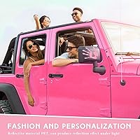 Vista 4 de Sabary 2 piezas de calcomanías de onda, señal de onda, compatible con SUV, vehículo todoterreno, para pegatinas manuales para automóviles, Rosa