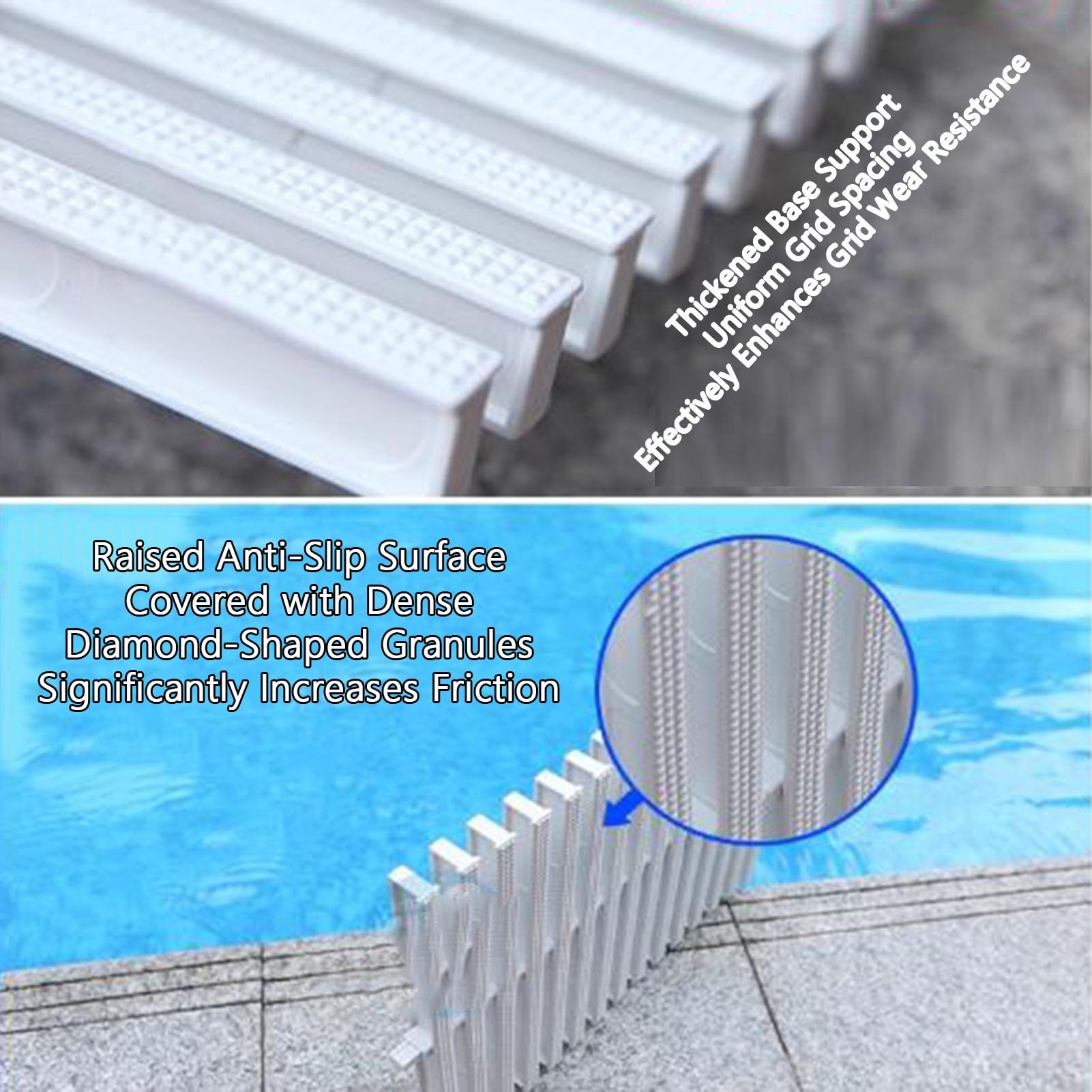 Griglia di drenaggio per Piscina Resistente, Copertura in plastica PP Antiscivolo da 20 cm, capacità di carico 250 kg, griglia di Scarico Durevole per Esterni/Interni, Confezione da 5 Pezzi