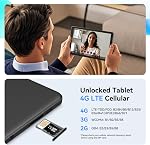 Topsand 8 Inch Android 15 Comprimé avec la fente de carte Sim non fermé, téléphone de tablette cellulaire 4G LTE, Octa Core,12GB RAM 64GB ROM 2TB TF Élargissable, 5G WiFi, 8MP Caméra, 5100mAh, Tablette avec couverture(Pink)