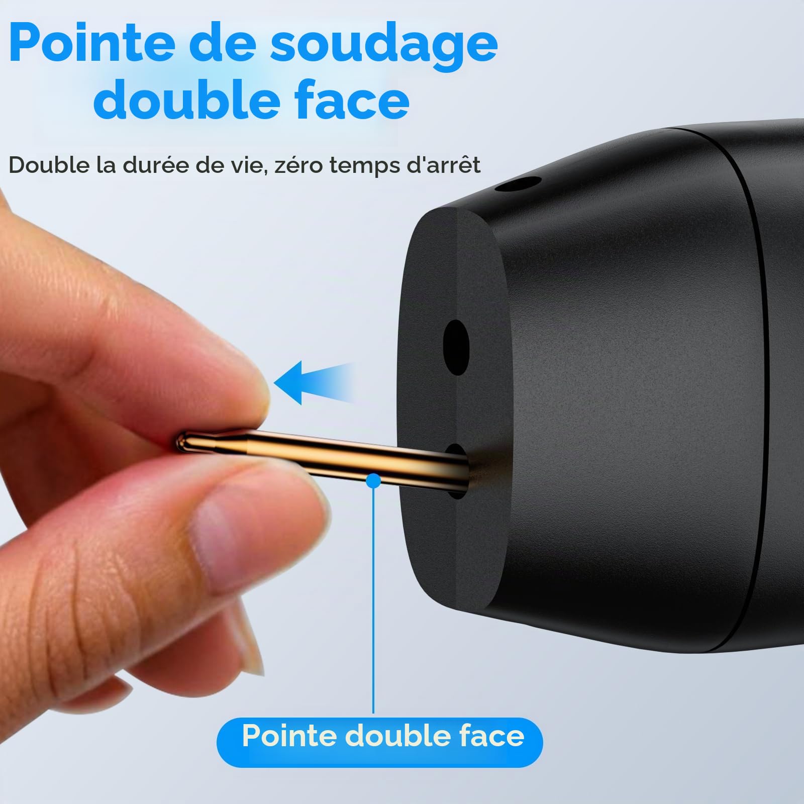 Soudeuse par points portative H2 pour batteries 18650 avec écran LCD de 1,5 pouce, 99 niveaux réglables, modes automatique/manuel, interface utilisateur en 7 langues