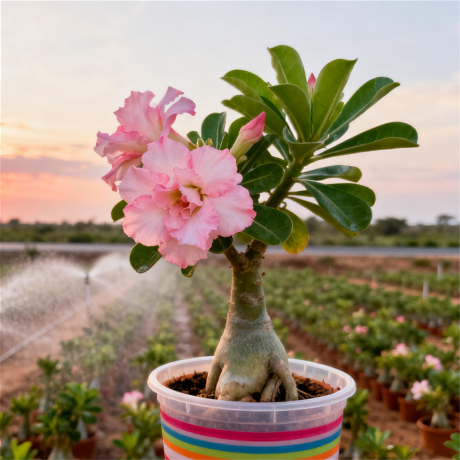 Drought-Tolerant Desert Rose Plants/Desert Rose Tubers/Cold-Hardy Perennials/Flowers Year-Round/Professional Planting for Stunning Garden Displays-3 Bulbs-E