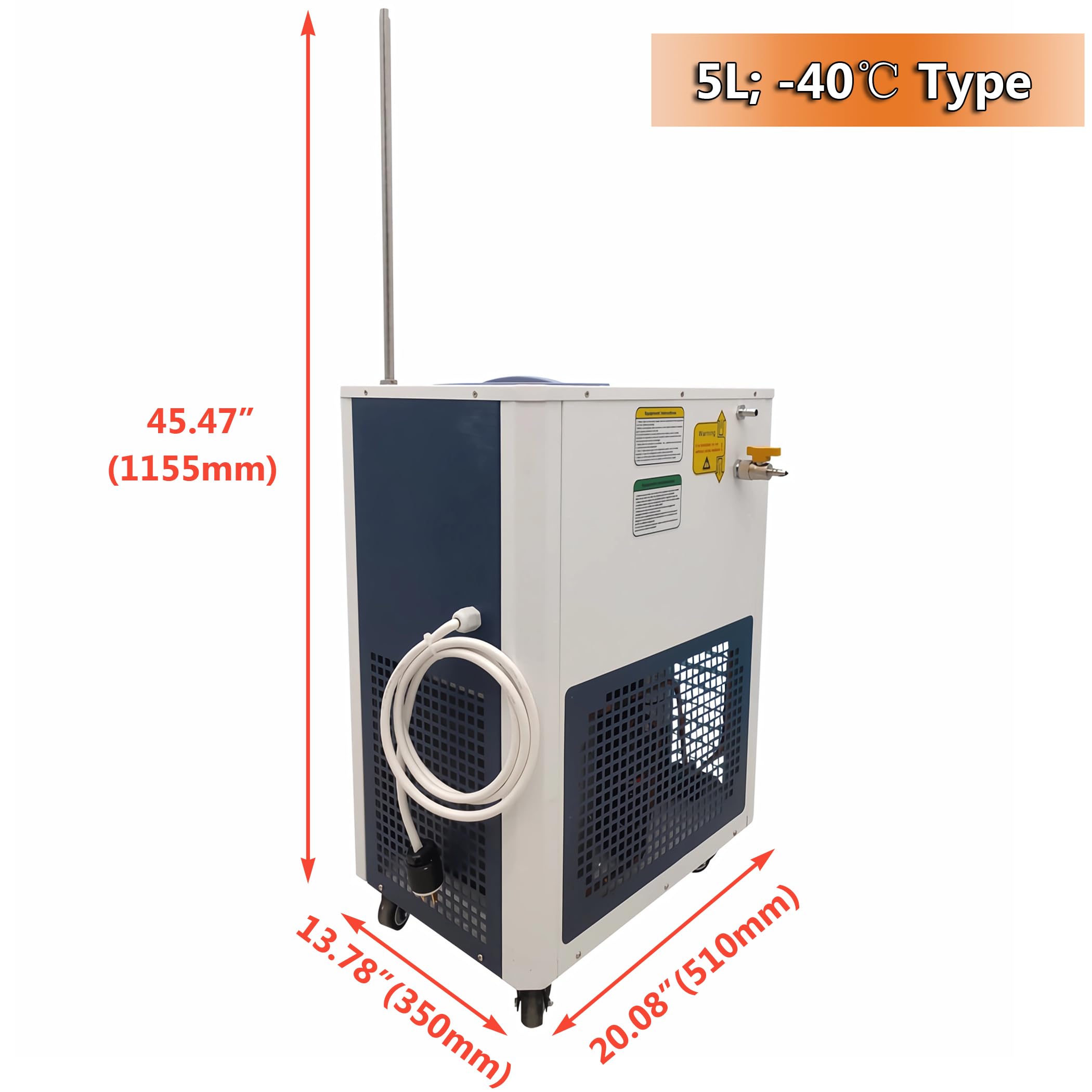 INTSUPERMAI Laboratory Chiller Circulator 5L -40? Low Temperature Cooling Liquid Circulator Pump Chiller with LCD Display for Laboratory Water Bath Recirculating Water