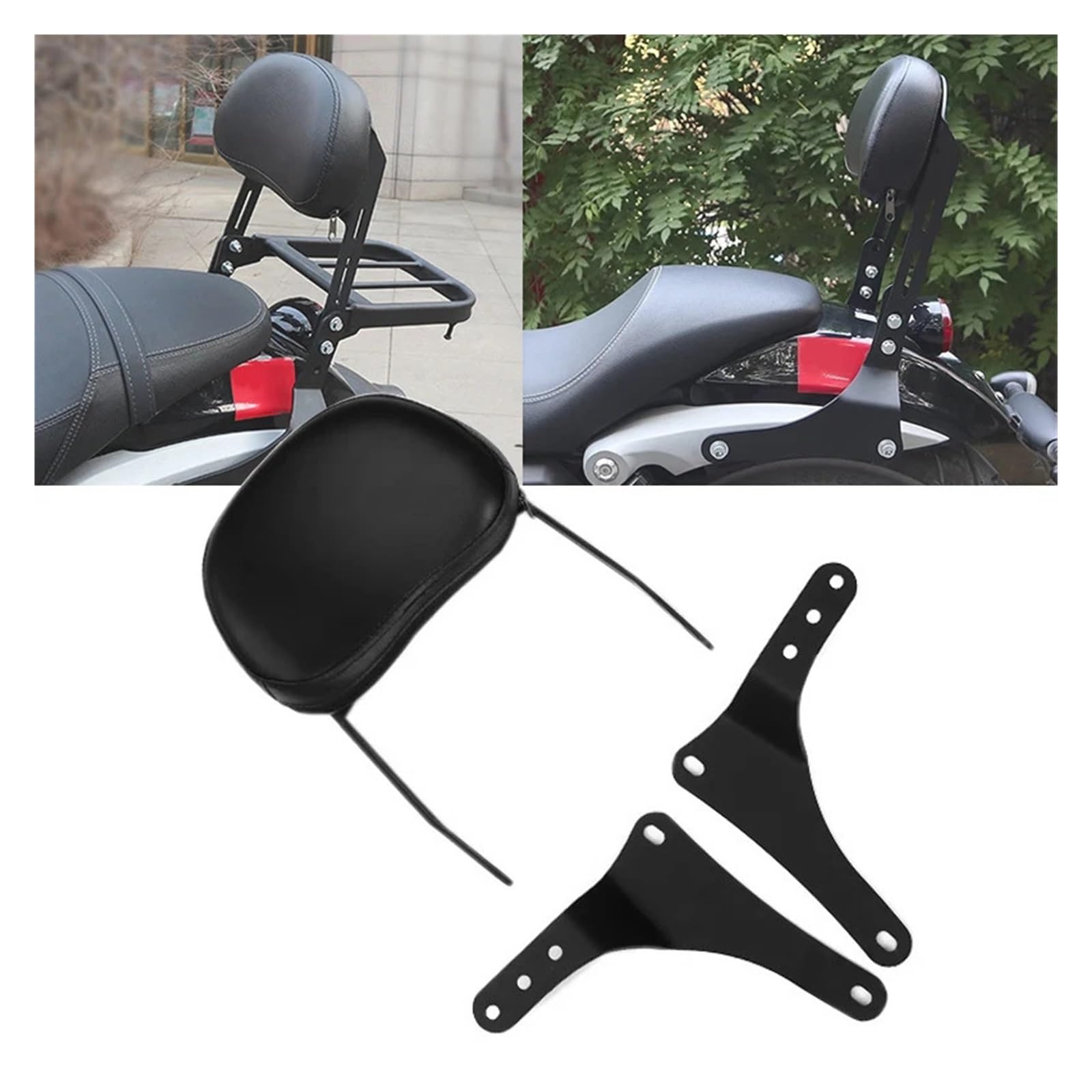 Schienale verticale Sissy Bar Misura Per KEEWAY V302C V302 C Accessori Moto Sedile Passeggero Schienale Posteriore Telaio Kit Di Montaggio Adatto Per Keeway V 302(A-Black)