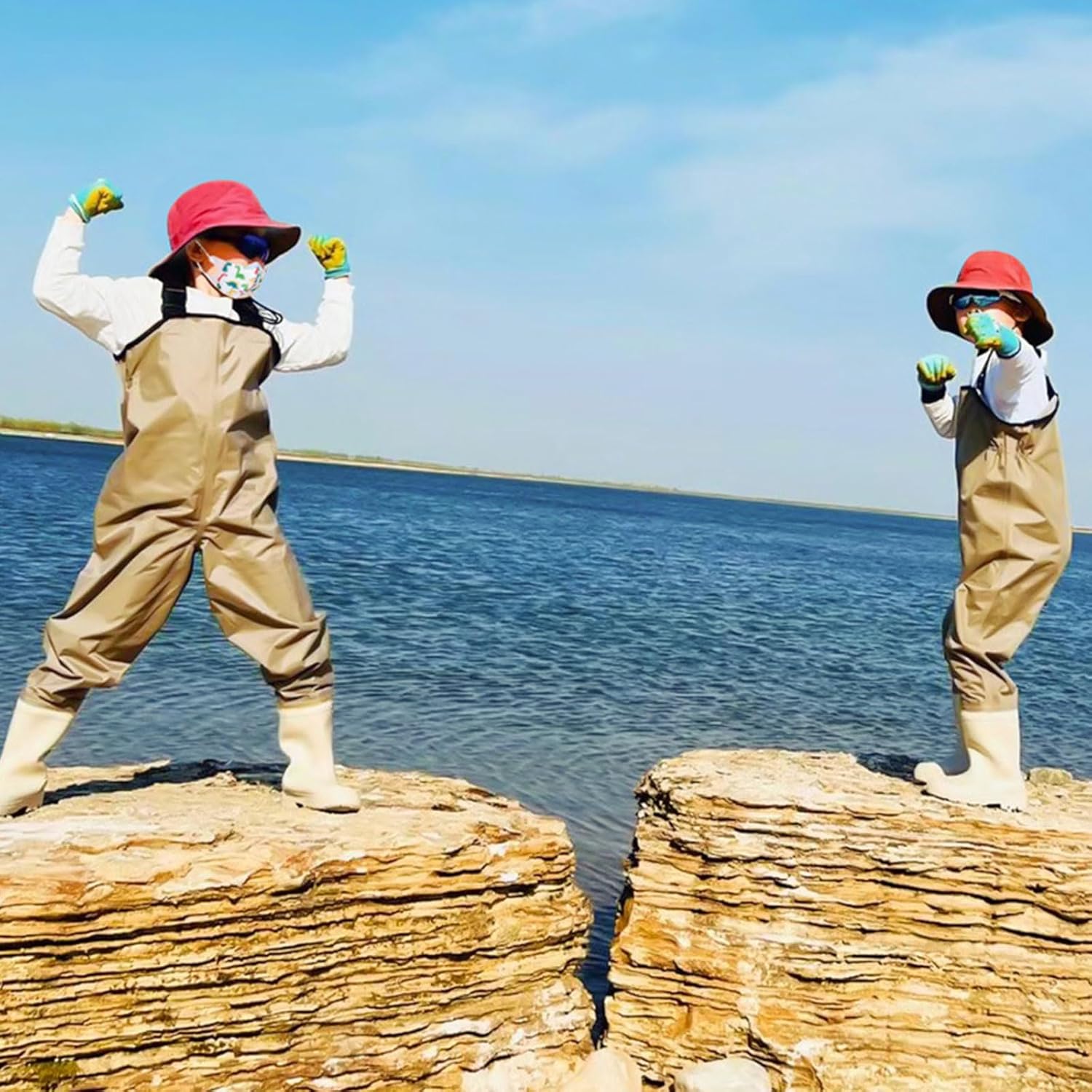 Chest Waders for Kids, Waterproof Youth Waders with Boot, Nylon/PVC Lightweight Waders for Fishing & Hunting