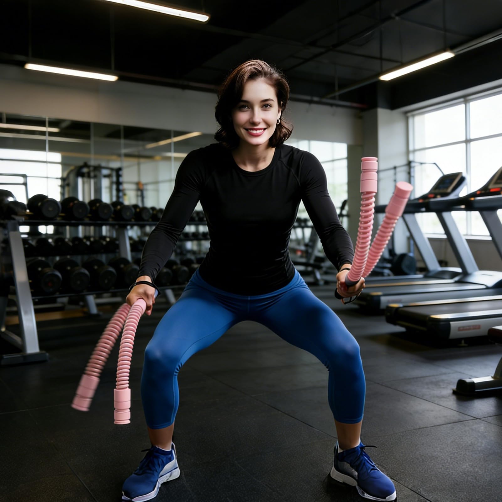 Cuerdas de batalla para gimnasio en casa, cuerdas de entrenamiento pesado, entrenamiento de brazos | con resistencia ajustable (2 piezas), cuerpo completo, caja