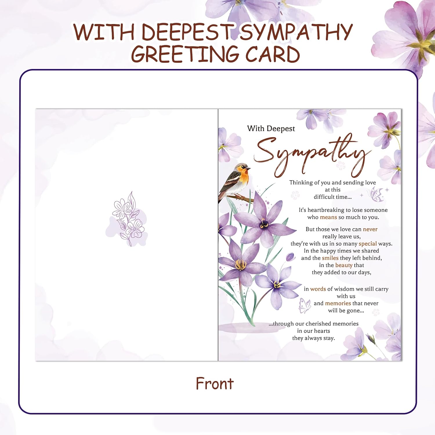 HOWAF Sympathy Card Greeting Cards, Sympathy Cards Thinking of You Cards, Sympathy Gifts, Bereavement Gifts, in Memory of Loved One Gifts, Condolences Card with Memorial Keyring for Memorial Gift