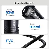 Cable Matters Ekranowany kabel Ethernet Cat6 kompatybilny ze złączami EtherCON RJ45 w kolorze czarnym – 6 m do profesjonalnych zastosowań audio, wideo i sieciowych