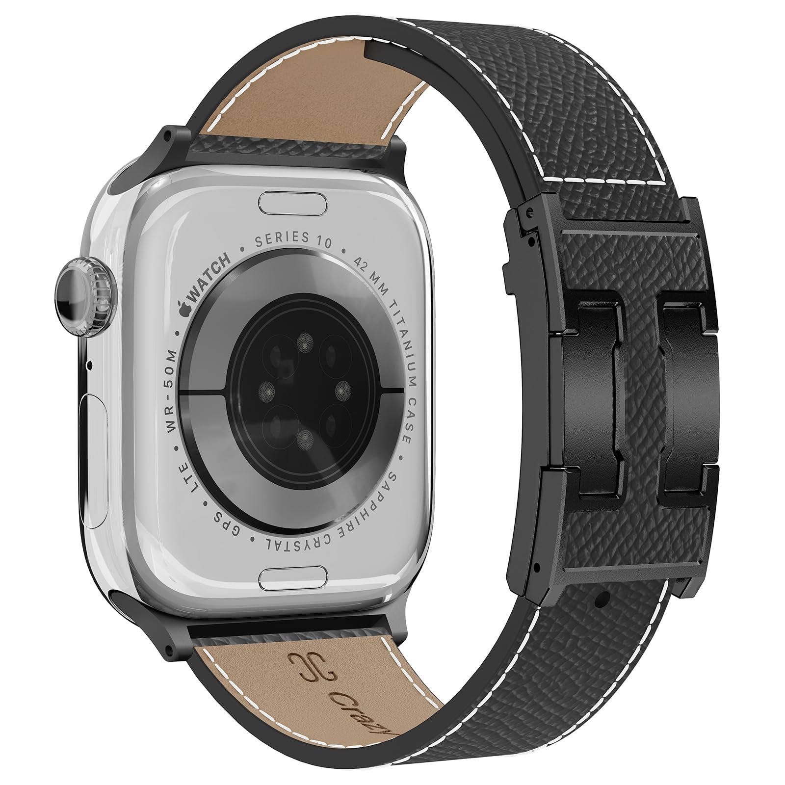 Lederarmband Kompatibel mit Apple Watch Armband 38mm 40mm 41mm 42mm 44mm 45mm 46mm 49mm, Echtes Leder Ersatzarmbänder für iwatch SE 3/2/1 Series11 10 9 8 7 6 5 4 3 2 1 Ultra 3/2/1