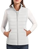 Women&apos;s Puffer Vest Lightweight Stand Collar Zip 4 Pockets Puffy Vests Sleeveless Quilted Padded Outerwear