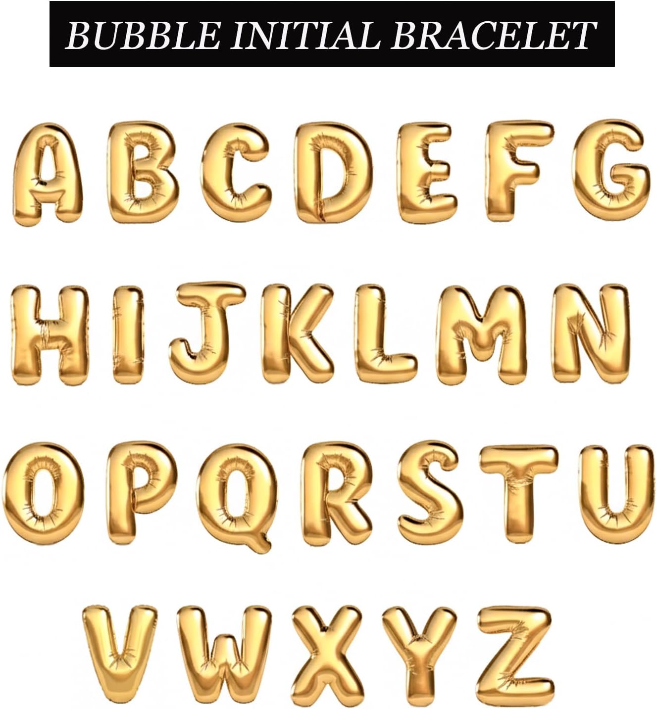 HolidayQbee Bubble Initial Bracelets for Women-Dainty 14K Gold-Plated Knotty Bubble Letter Initial Heart Bracelet Personalized Handmade Adjustable Rope Bracelets Jewelry Gifts for Valentine's Day - Image 6