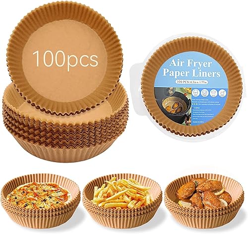 Papel para freidora de aire, forro desechable, revestimiento de pergamino, resistente al agua, a prueba de aceite, antiadherente, papel para