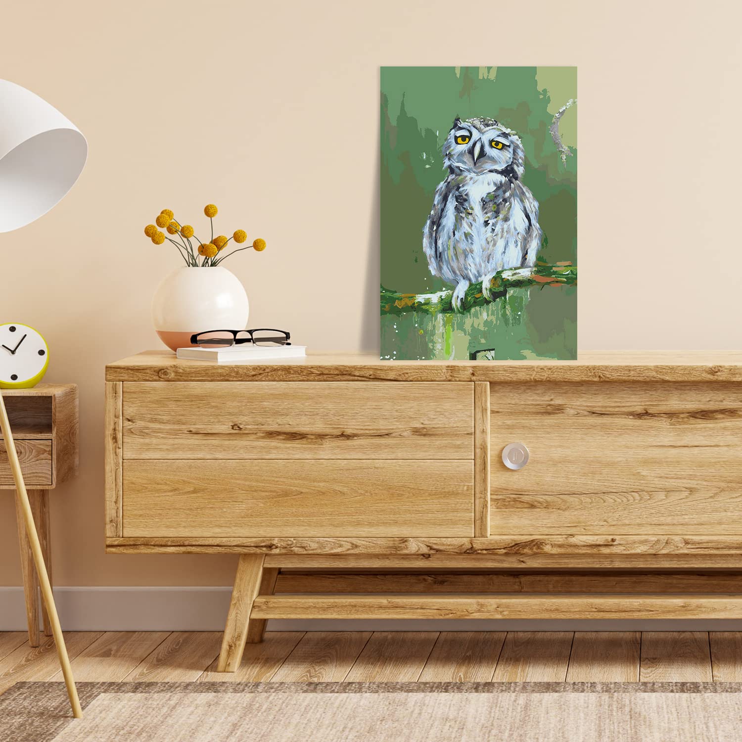 Malen nach Zahlen Erwachsene - Eule Eva 90 x 60 cm groß XL Premium-Malset ohne Rahmen, Hergestellt in unserer Produktion in Deutschland, Kreative