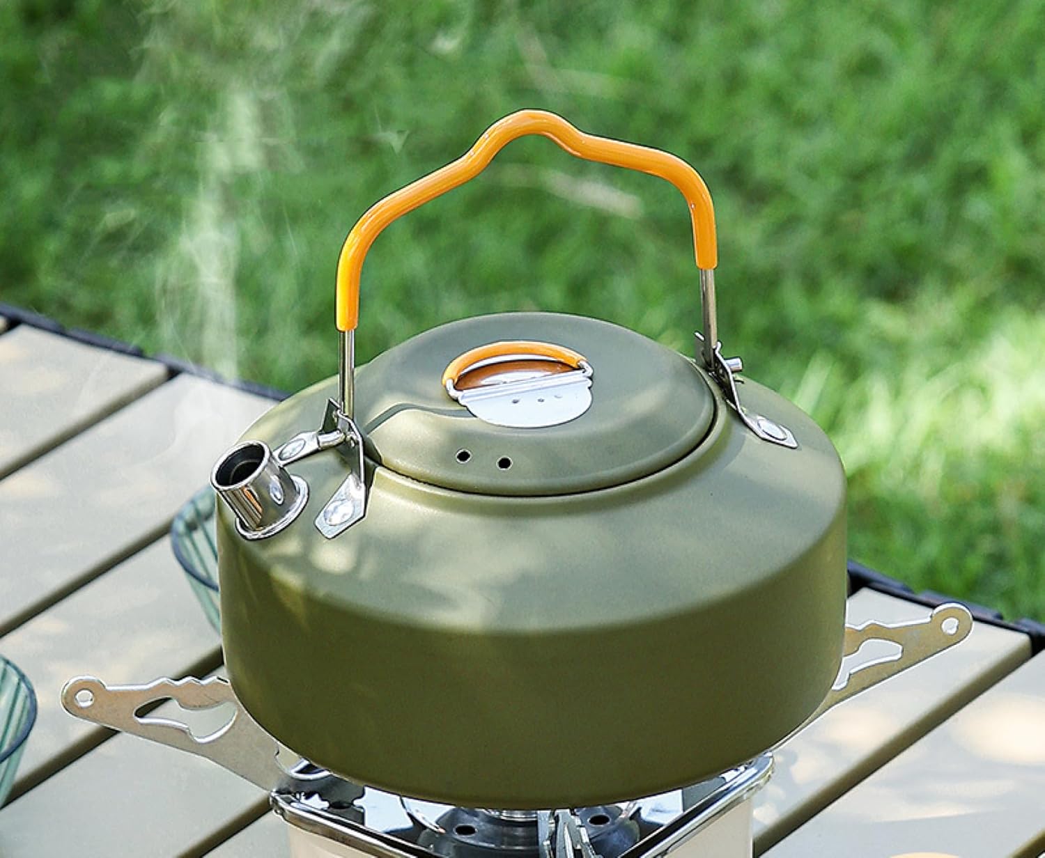PEKMAR Outdoor Kettle Camping Camping Trip Outdoor Kettle Portable Tea Making Stainless Steel Outdoor Kettle