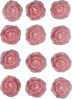 TABLECLOTHSFACTORY Mini Floating Rose Candle Pink-12/pk