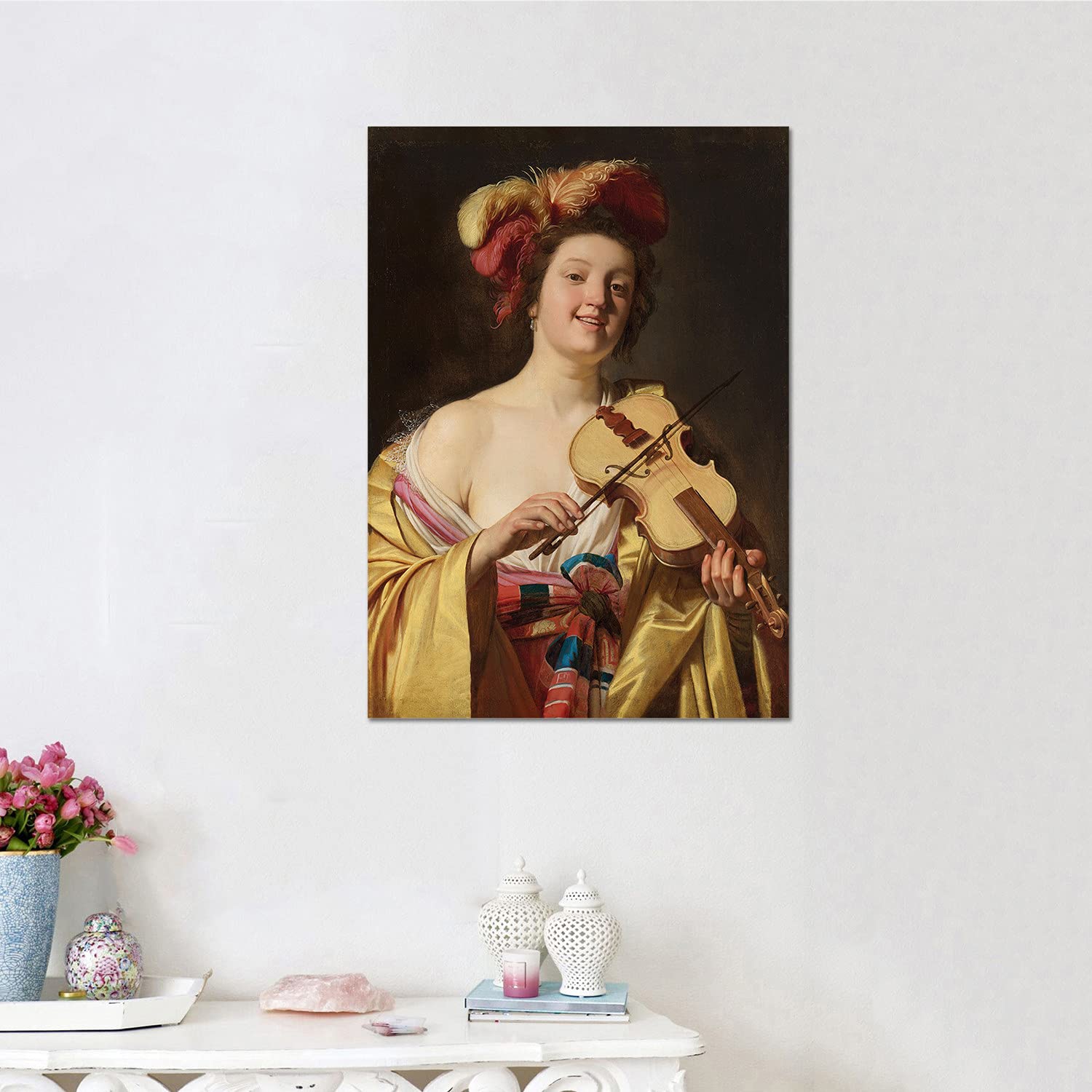 Giallobus - Pinturas - Jan Vermeer - Niña con Perla - Vidrio acrílico plexi - 70x100 - Listo para Colgar - Cuadros Modernos para el hogar