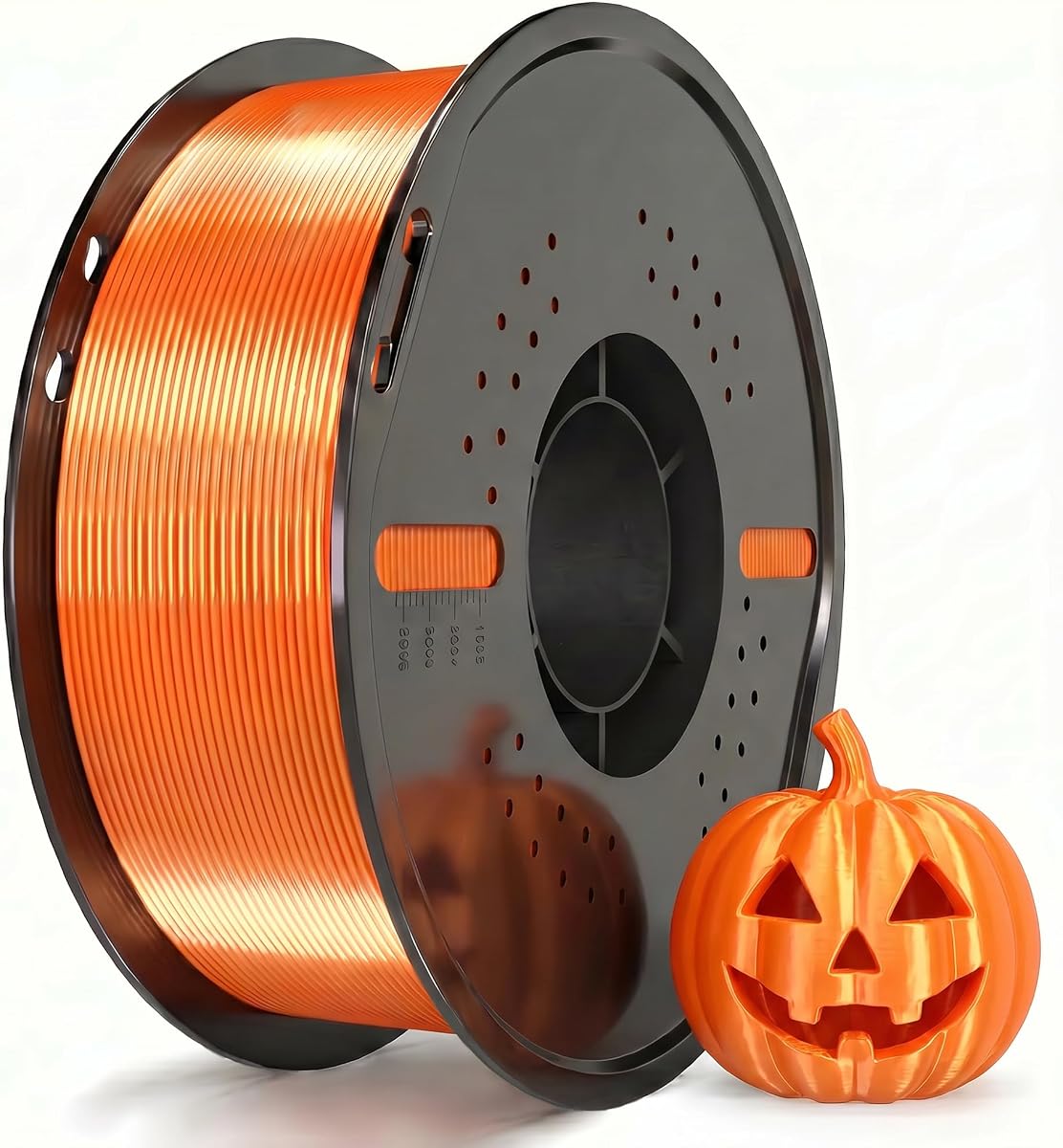 Silk PLA Filament 1.75mm+/-0.02mm,1kg (2.2lbs)/Spool, SilkOrange | Dimensional Accuracy +/- 0.02 mm,Smooth Silky Surface, Great Easy to Print for 3D Printers
