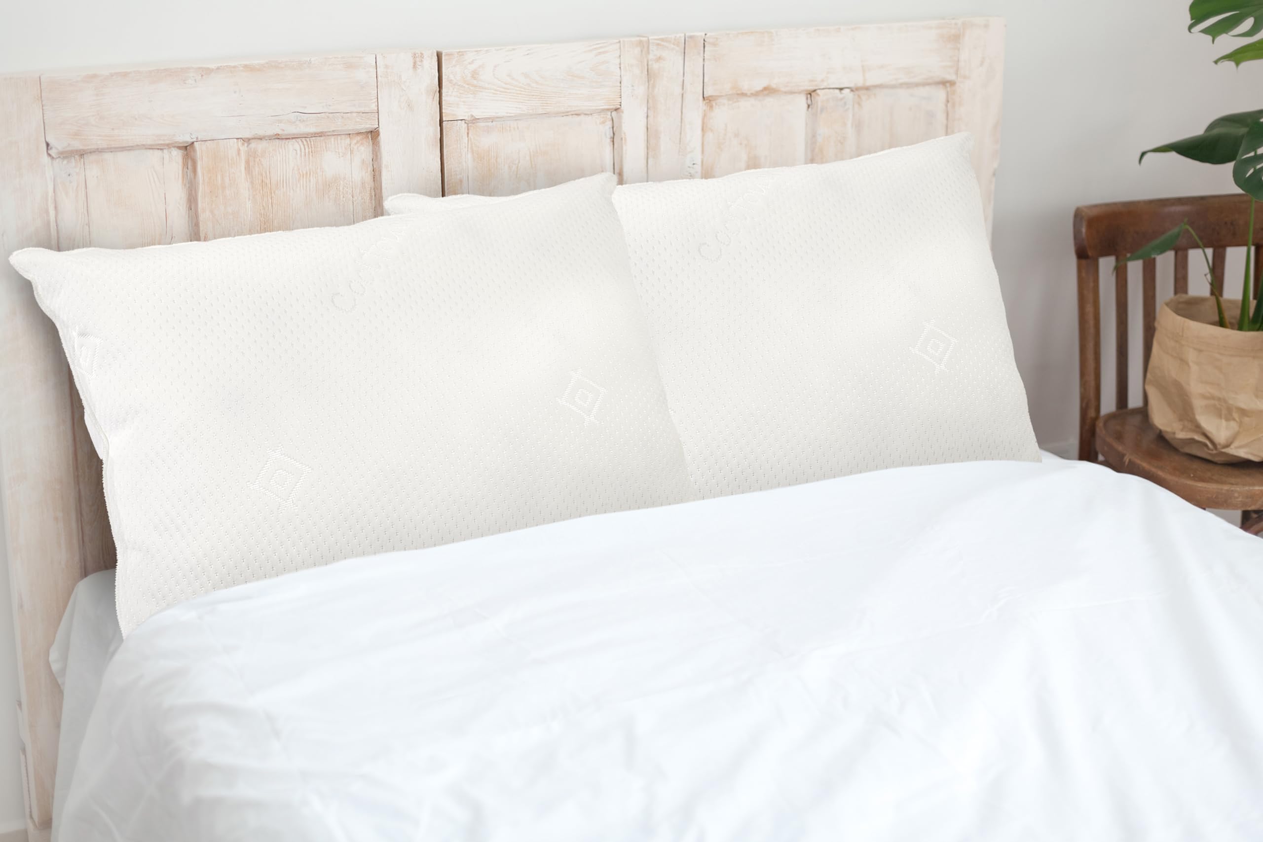 Relaxer Cool Touch Pillows 2 Pack - Premium Memory Foam Pillow with Knitted Outer Cover - Ideal Pillows for Neck and Shoulder Pain - 100% Foam Filling for Optimum Comfort