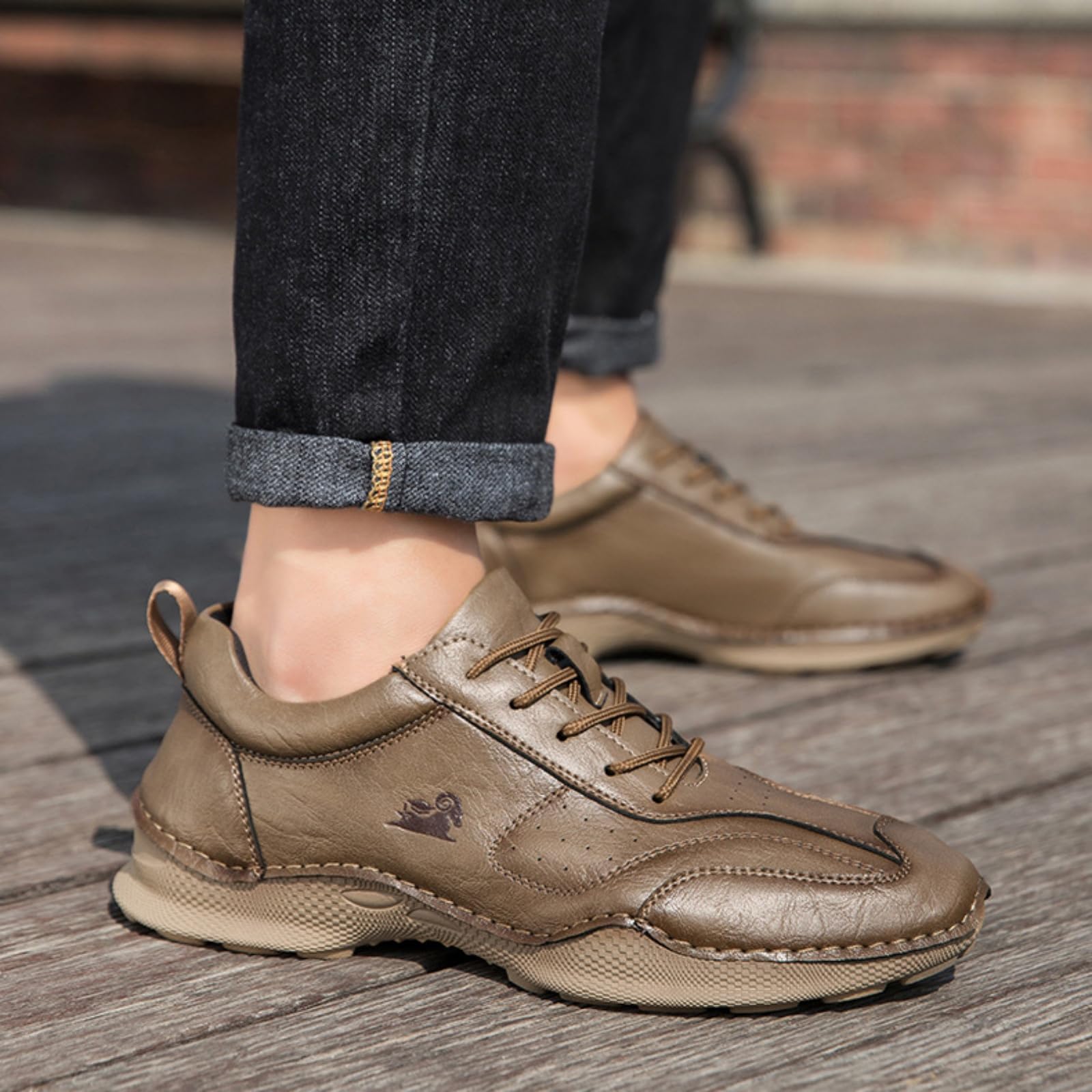 Męskie skórzane buty trekkingowe wodoodporne buty outdoorowe