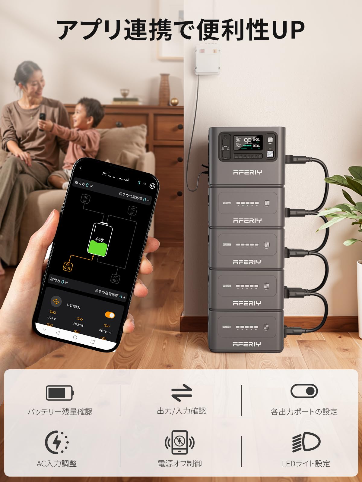 Amazon.co.jp: AFERIY P280 ポータブル電源+ 専用エクストラバッテリー