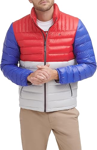 Tommy Hilfiger Chaqueta acolchada plegable con aislamiento de plumón real para hombre