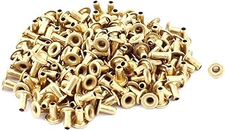 Uxcell a15091700ux0367 M1.5x3 Through Hole Rivets Hollow Grommets PCB Circuit Board Brass Plated Metal (Pack of 200)