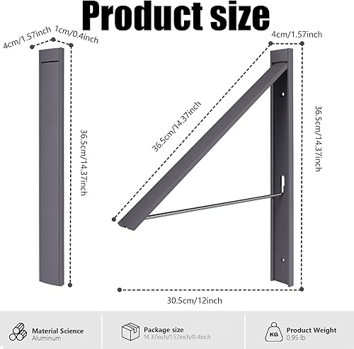 Miniatura 3 de Estante de secado de ropa retráctil, ahorro de espacio, colgador plegable montado en la pared para lavandería, organización de almacenamiento